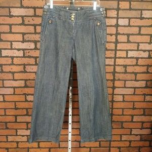 Dark colored blue jeans